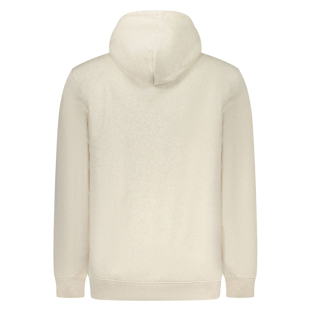 Back view of Tommy Hilfiger Beige Cotton Men Sweater with hood, showcasing premium material and design.