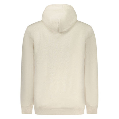 Back view of Tommy Hilfiger Beige Cotton Men Sweater with hood, showcasing premium material and design.