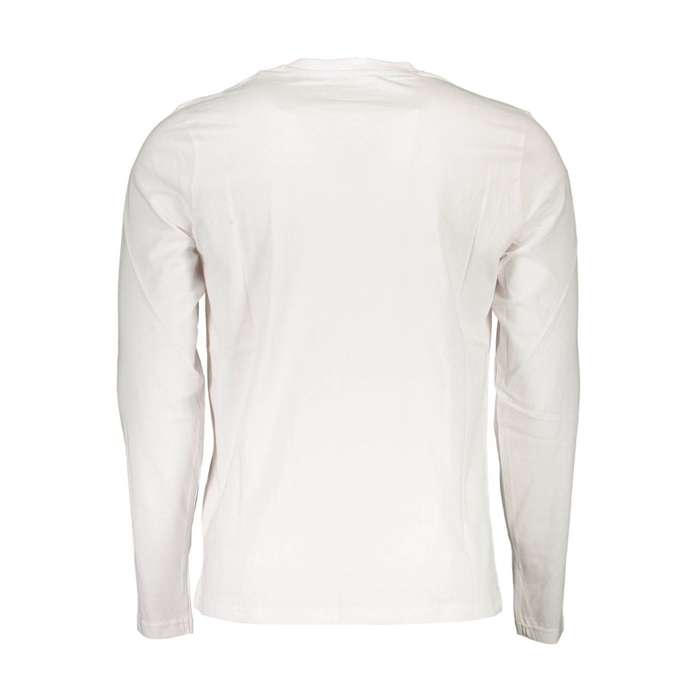 Rear view of North Sails White Cotton Men T-Shirt showing long sleeves and design details