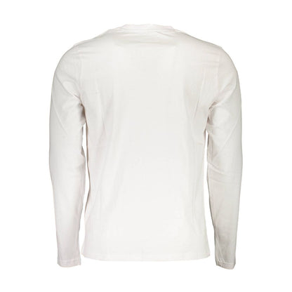 Rear view of North Sails White Cotton Men T-Shirt showing long sleeves and design details