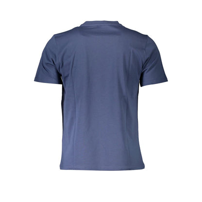 Back view of North Sails Blue Cotton Men T-Shirt showcasing the soft fabric and nautical design.