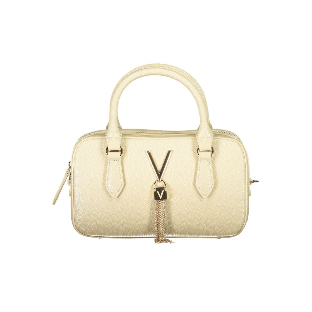 Mario Valentino Beige Polyethylene Women Handbag with elegant design and versatility, featuring adjustable strap and organized interior.