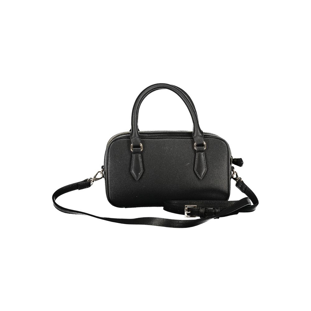 Mario Valentino Black Polyethylene Women Handbag with adjustable strap and sleek handles