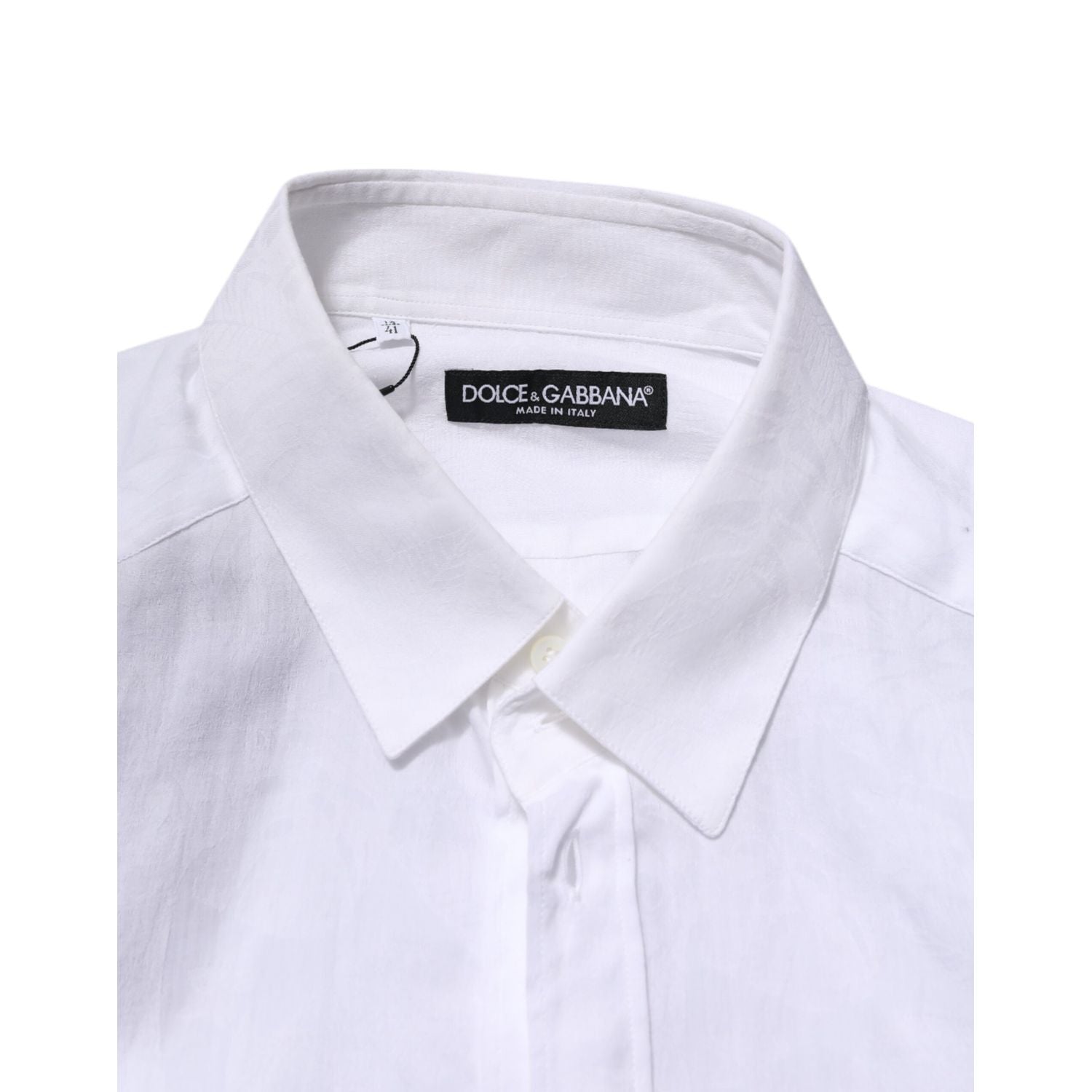 Dolce & Gabbana White Cotton Long Sleeves Collared Formal Shirt