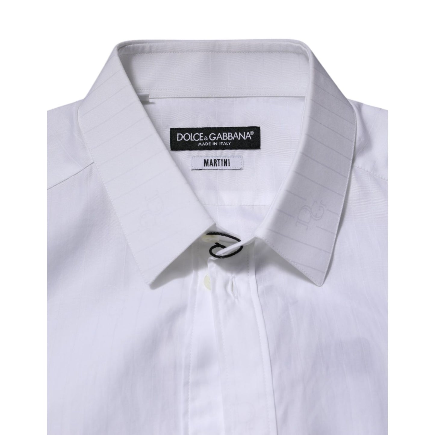Dolce & Gabbana White Cotton MARTINI Long Sleeve Formal Shirt