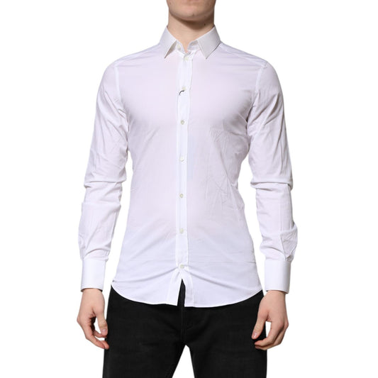 Dolce & Gabbana White GOLD Long Sleeves Dress Formal Shirt