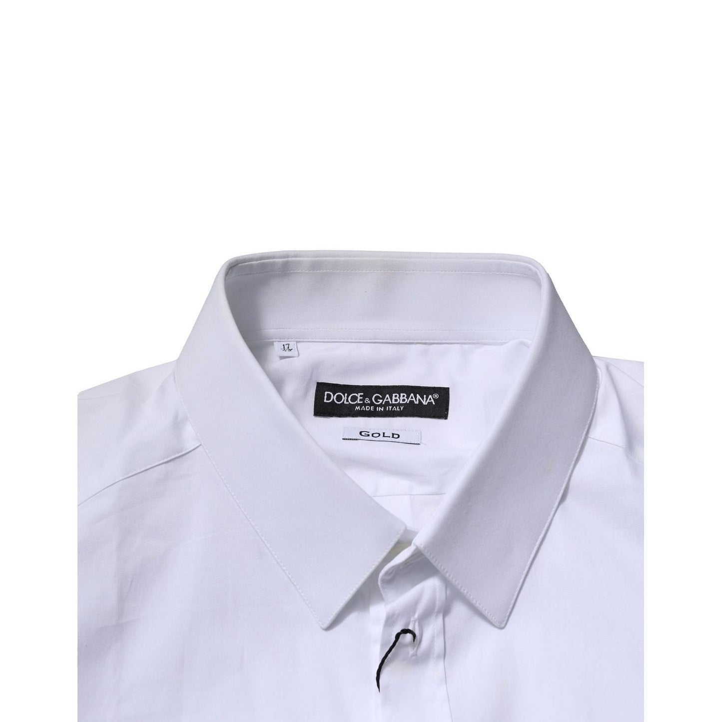 Dolce & Gabbana White GOLD Long Sleeves Dress Formal Shirt