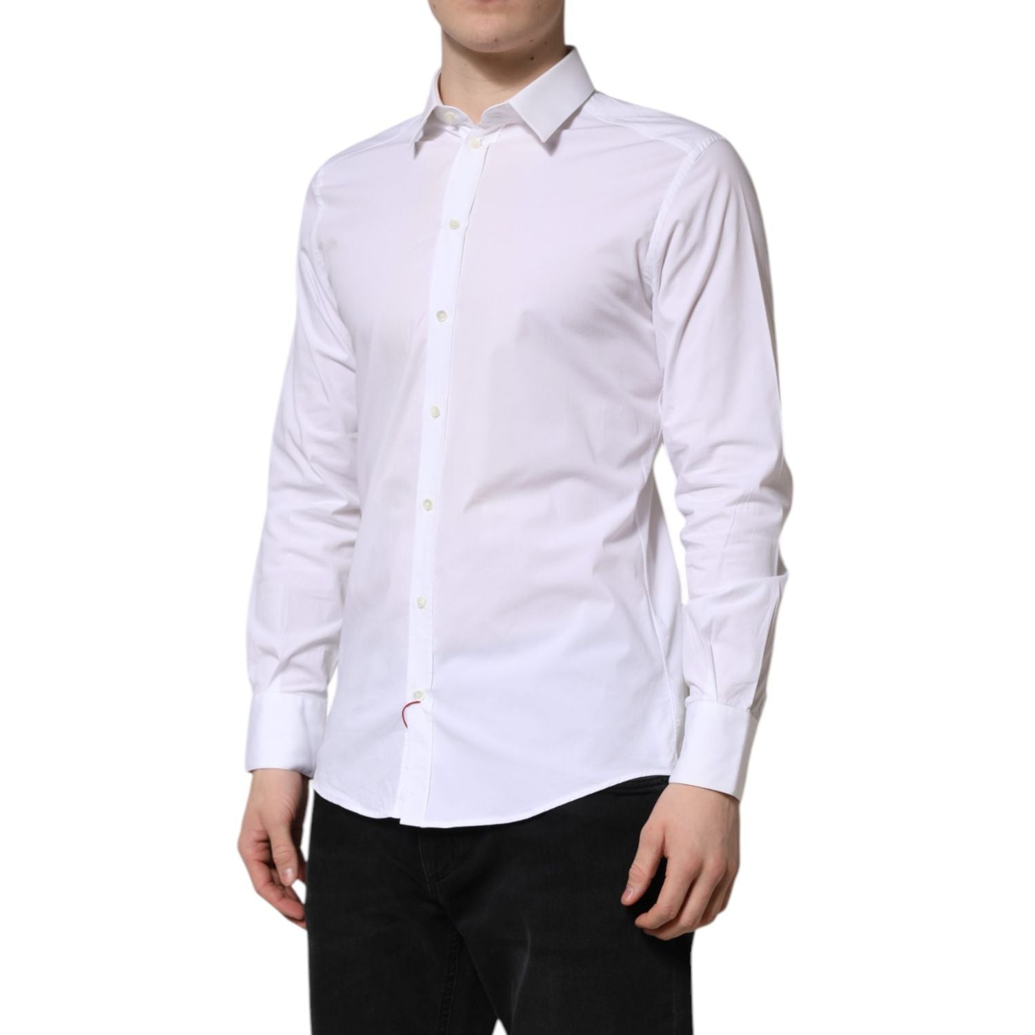 Dolce & Gabbana White GOLD Long Sleeve Dress Formal Shirt