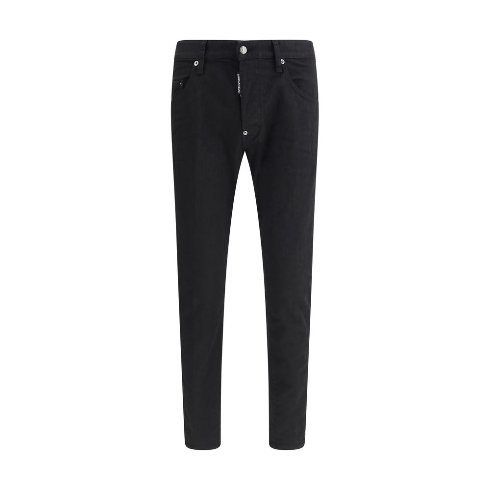 Dsquared² Black Cotton Straight-Leg Jeans