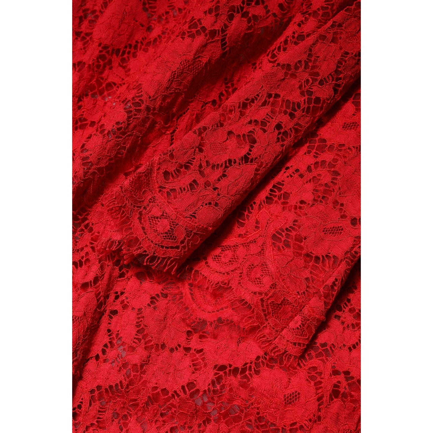 Dolce & Gabbana Red Floral Lace Rhinestone Embellished Dress DR81739-38