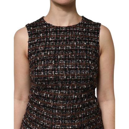 Dolce & Gabbana Multicolor Sleeveless Mini Tweed A-line Dress