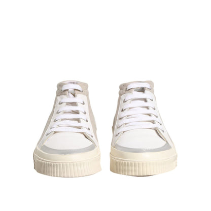 HIDE & JACK White Beige Lace Up Mid Top Casual Sneakers Shoes