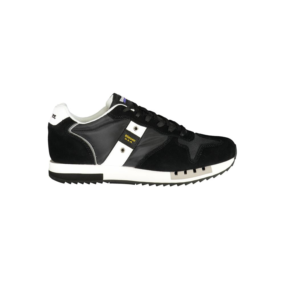 Blauer Black Polyester Men Sneaker with sleek design and contrast detailing for urban chic look