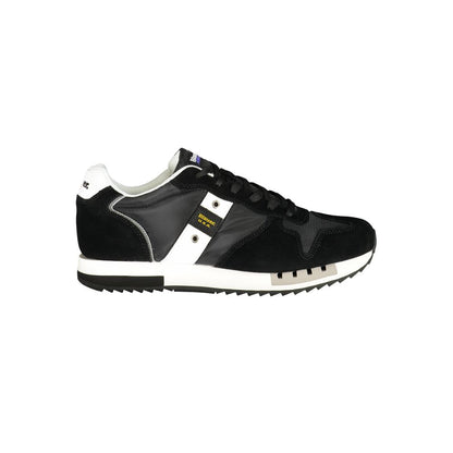 Blauer Black Polyester Men Sneaker with sleek design and contrast detailing for urban chic look