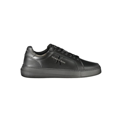 Calvin Klein Black Polyester Sneaker with lace-up design, contrasting details, removable footbed, and logo