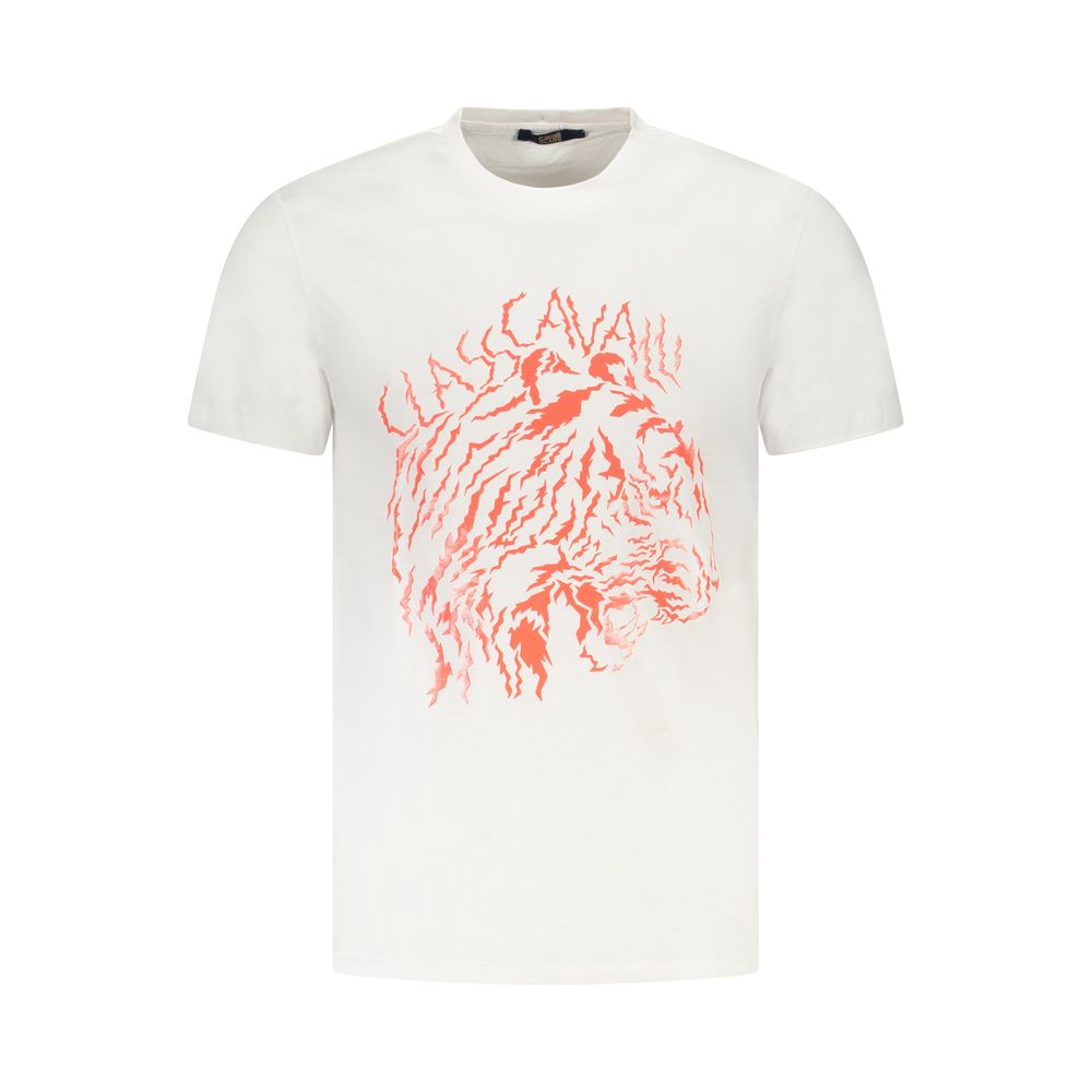 Cavalli Class White Cotton T-Shirt