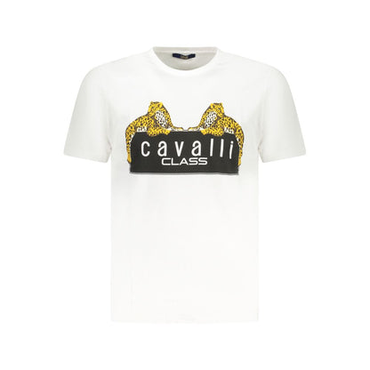 Cavalli Class White Cotton T-Shirt