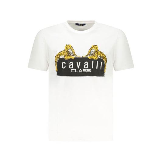 Cavalli Class White Cotton T-Shirt