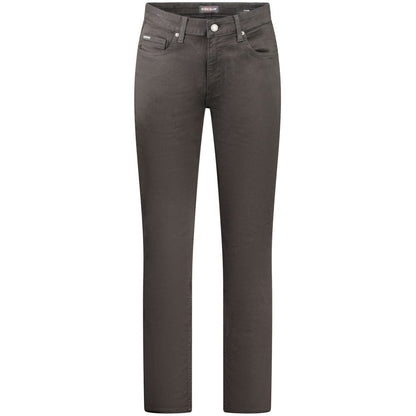 Guess Jeans Black Cotton Men Slim Jean with 5-pocket design and logo