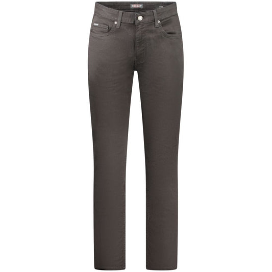 Guess Jeans Black Cotton Men Slim Jean with classic 5-pocket design and subtle logo for sleek style