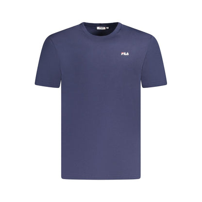 Fila Blue Cotton Men T-Shirt with crew neck and logo, made from 100% organic cotton for sustainable fashion.