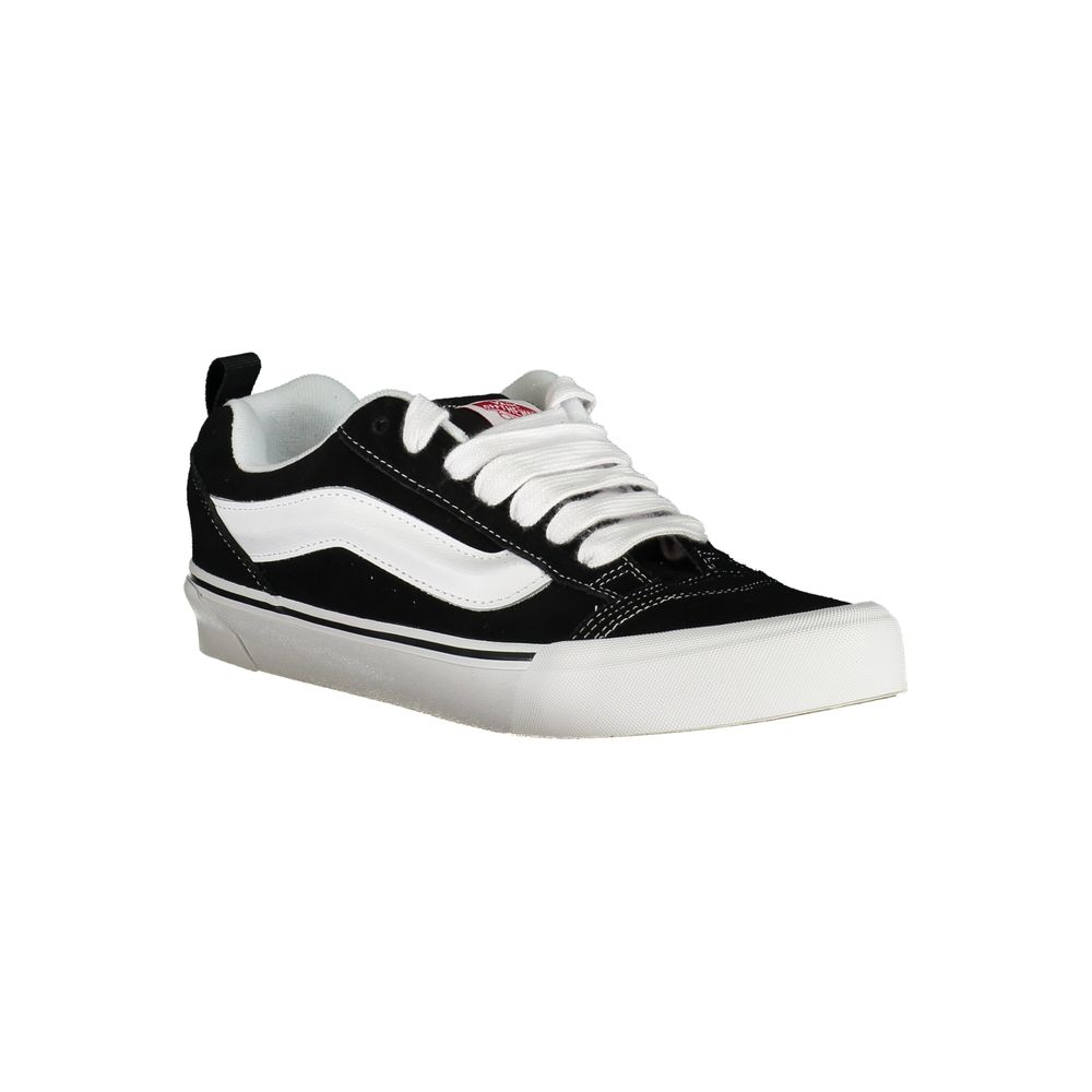 Vans Black Polyester Men Sneaker with iconic Old Skool design, durable materials, and Vans logo, perfect for casual and skateboarding style.