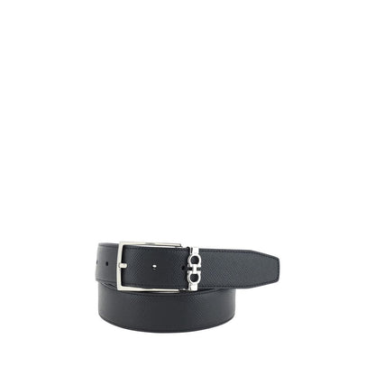 Ferragamo Black Calf Leather Bos Taurus Regular Belt