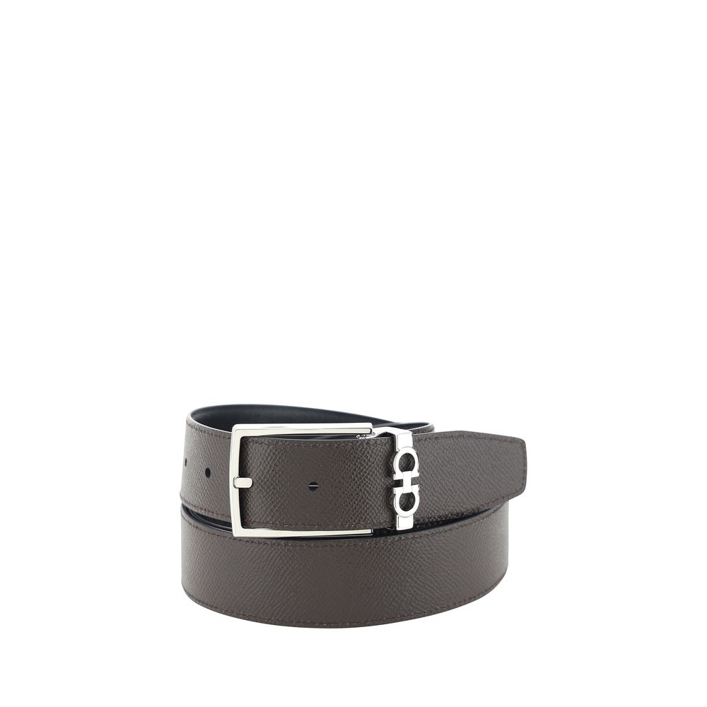 Ferragamo Black Calf Leather Bos Taurus Regular Belt
