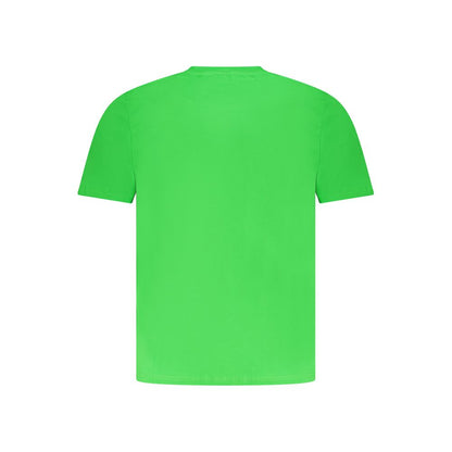 Alt Tag: North Sails Green Cotton Men T-Shirt with short sleeves and crew neck, showcasing distinctive print and iconic logo, back view.