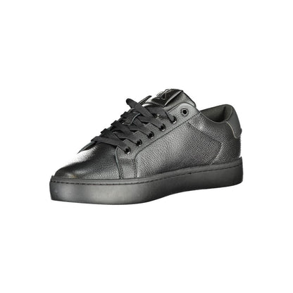 Calvin Klein Black Polyethylene Men Sneaker featuring sleek design with removable footbed for maximum comfort and iconic branding.