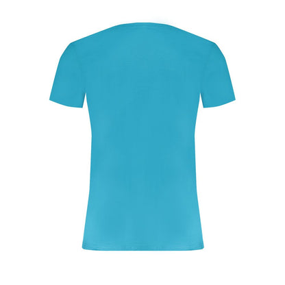 Trussardi Light Blue Cotton Men T-Shirt back view showcasing sleek design and fine cotton material.