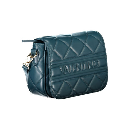 Mario Valentino Green Polyethylene Women Handbag with logo and quilted design, showcasing elegance and style with functional interior pockets.