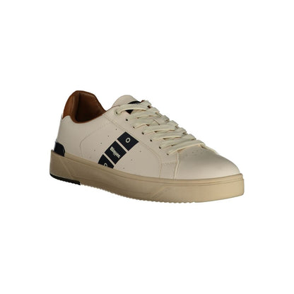 Blauer White Leather Men Sneaker with signature logo and contrasting details, perfect for elevating casual style and comfort.