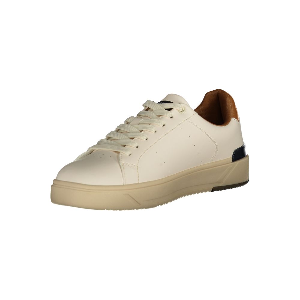Blauer White Leather Men Sneaker boasting sleek design and comfort with removable insole for style and casual elegance.