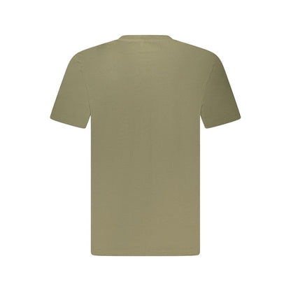 Rear view of Timberland Green Cotton T-Shirt, regular fit, crew neck, short sleeves, made of 100% organic cotton.