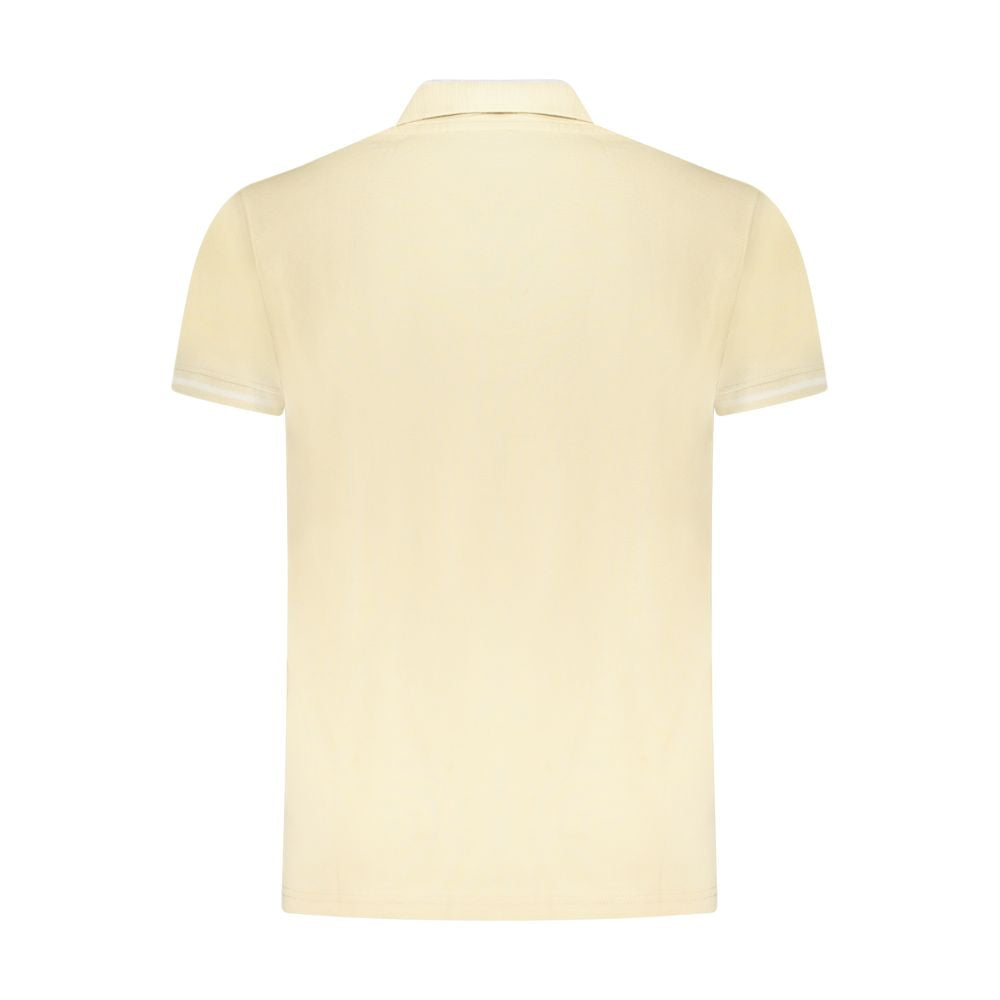 Cavalli Class Beige Cotton Men Polo Shirt with short sleeves and elegant design, showcasing back view