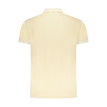 Cavalli Class Beige Cotton Men Polo Shirt with short sleeves and elegant design, showcasing back view