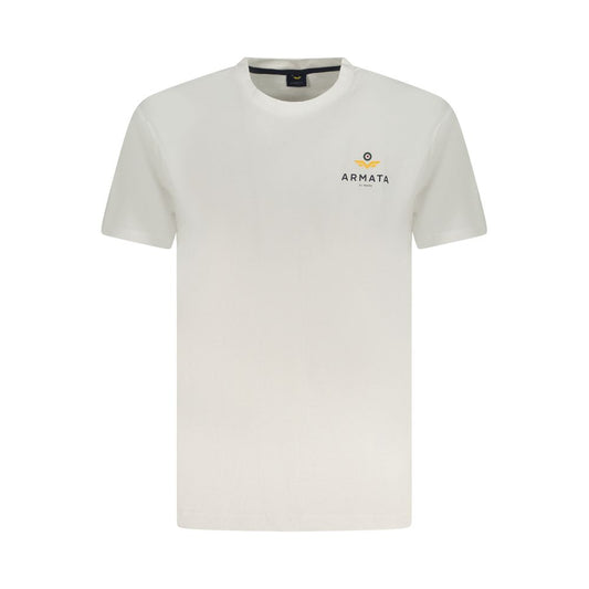 Armata Di Mare White Cotton Men T-Shirt with logo on front, crew neck, and short sleeves