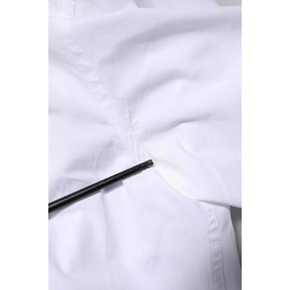 Dolce & Gabbana White Cotton GOLD Long Sleeves Men Dress Shirt