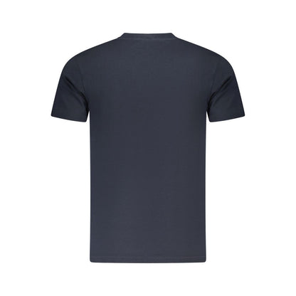 Cavalli Class Blue Cotton Men T-Shirt shown from the back