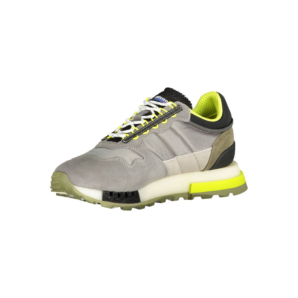 Blauer Gray Polyethylene Men Sneaker with chic design, contrasting details, and practical removable footbed for comfort.