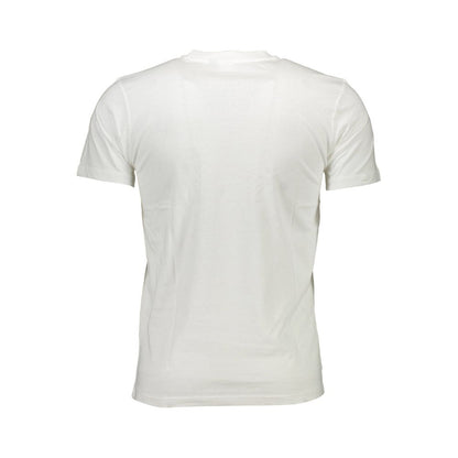 Back view of Sergio Tacchini White Cotton Men T-Shirt showcasing design and quality material.