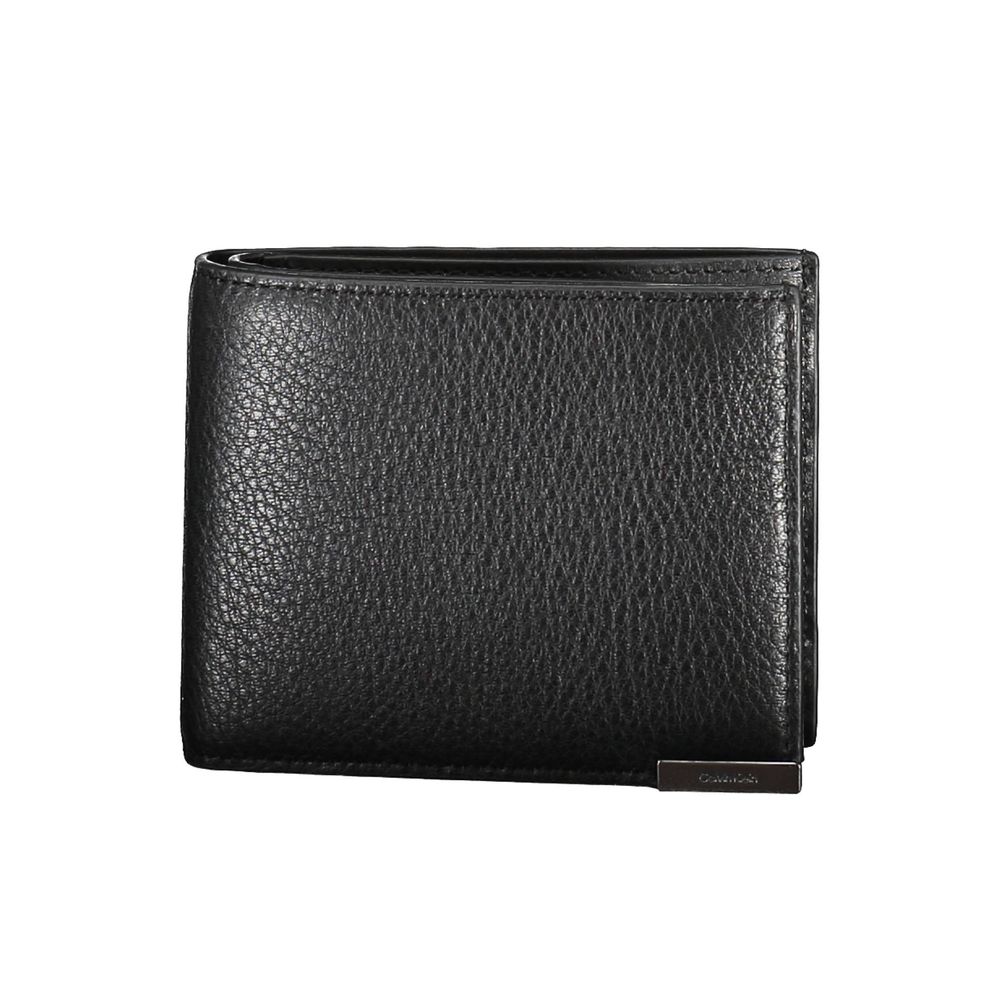 Calvin Klein Black Leather Men Wallet with sleek design and RFID protection.