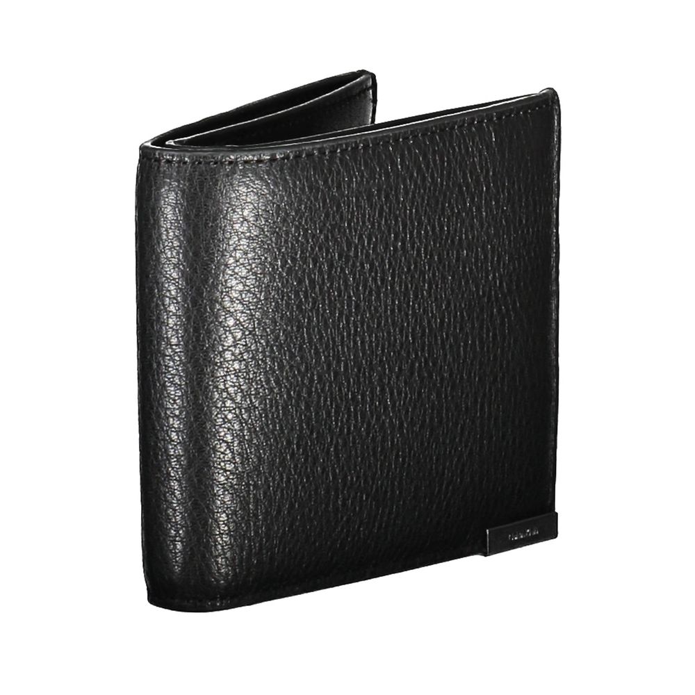Calvin Klein Black Leather Men Wallet with sleek design and RFID block lining.