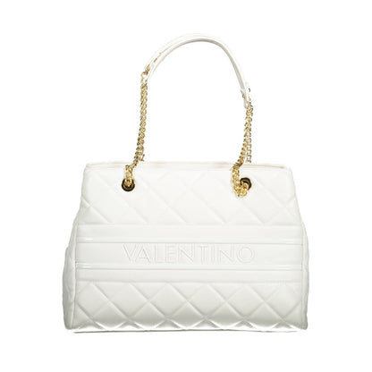 Mario Valentino White Polyethylene Women Handbag with elegant chain and 2 handles.