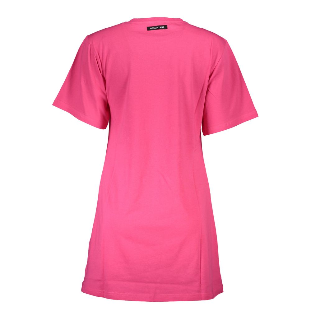 Cavalli Class Pink Cotton Women T-Shirt