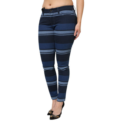 Dolce & Gabbana Blue Striped Cotton Stretch Denim Jeans