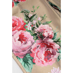 Dolce & Gabbana Beige Floral Print Women High Waist Pants