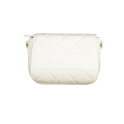 Mario Valentino White Polyethylene Women Handbag with quilted design and adjustable strap, offering chic sophistication and versatility.