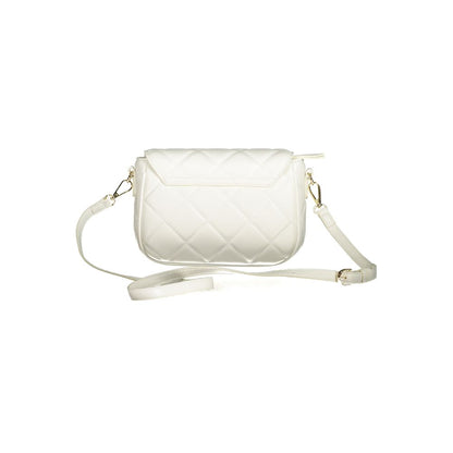 Mario Valentino White Polyethylene Women Handbag with adjustable strap and quilted design.